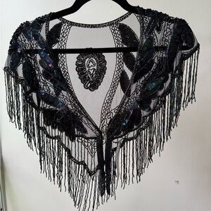 Lace sequined hand made cape